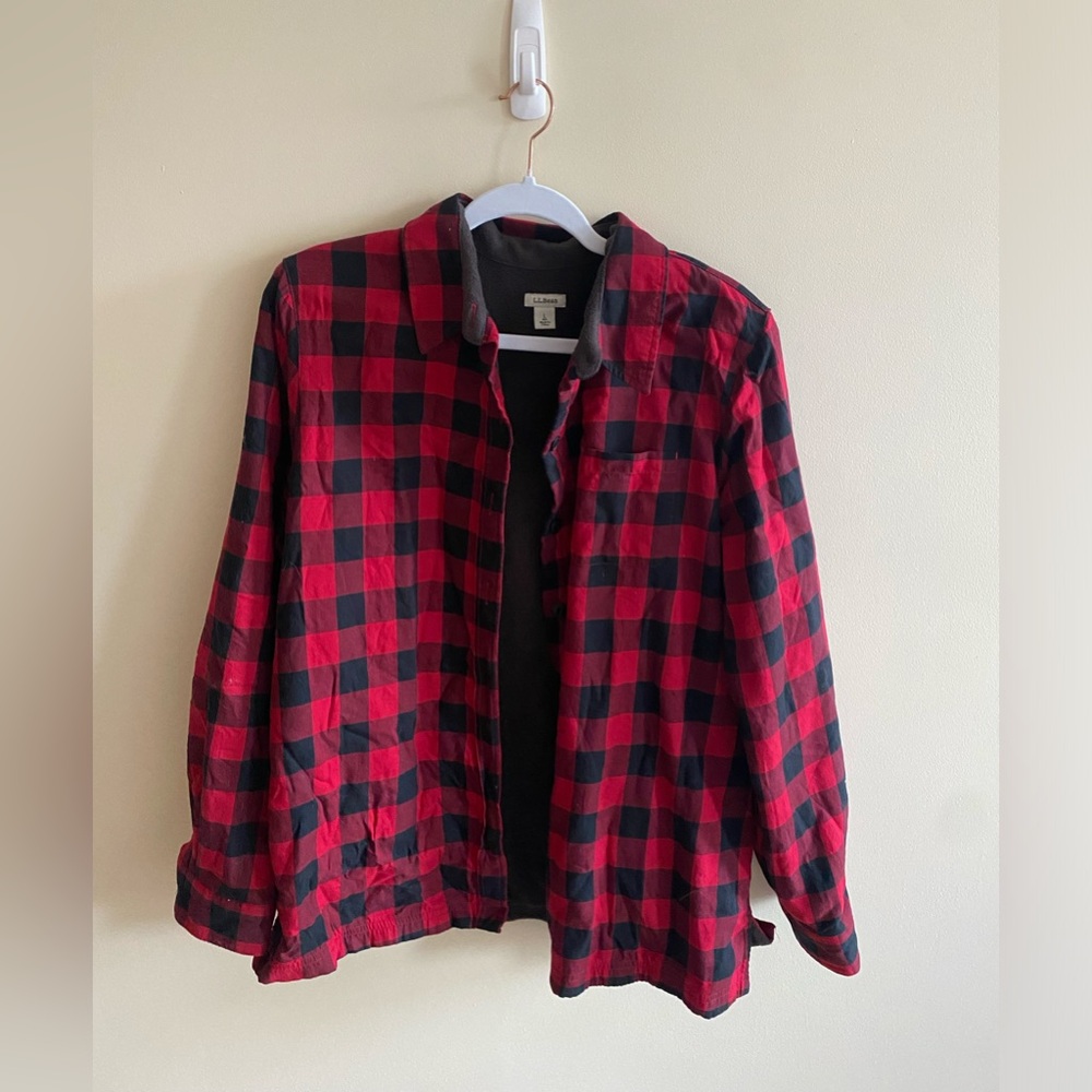 L.L. Bean Fleece Lined Flannel (L)